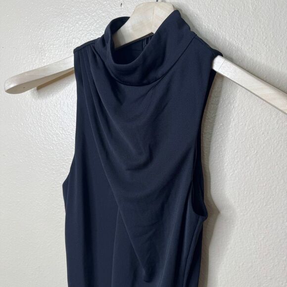 Cinq a Sept Bodysuit Woman's Small Black  Mock Neck  Sleeveless - Picture 2 of 10